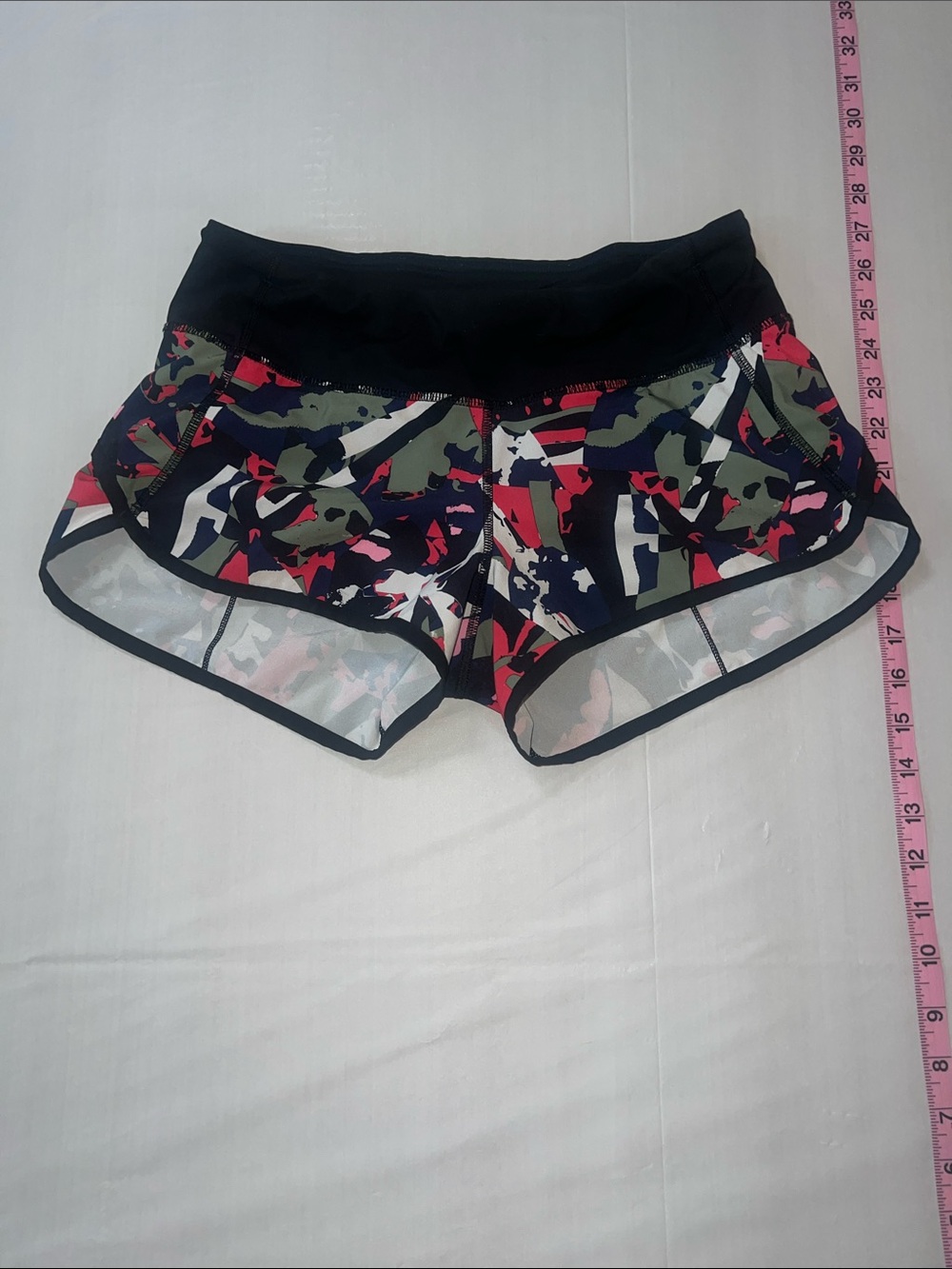 lululemon athletica Multicolor Camo Athletic Shorts with Black Waistband